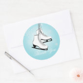 Eis-Skate und Schneeflocken Runder Aufkleber (Umschlag)