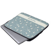 Eis-Skate und Schneeflockenmuster Laptopschutzhülle (Vorne Knopf)