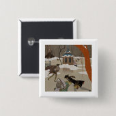 Eis-Skaten auf dem gefrorenen See Button (Vorne & Hinten)