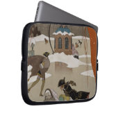 Eis-Skaten auf dem gefrorenen See Laptopschutzhülle (Vorne Rechts)