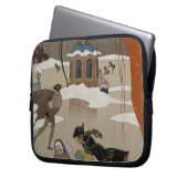 Eis-Skaten auf dem gefrorenen See Laptopschutzhülle (Vorderseite Links)