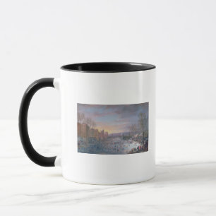 Eis-Skaten auf dem Stadtgraben in Brüssel, 1649 Tasse