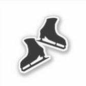 Eis-Skaten-Aufkleber (Skate in schwarz) Aufkleber (Vorderseite)