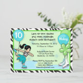 Eis Skaten Birthday Einladung Zebradruck (Stehend Vorderseite)