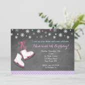 Eis Skaten Birthday Einladungen für Mädchen (Stehend Vorderseite)