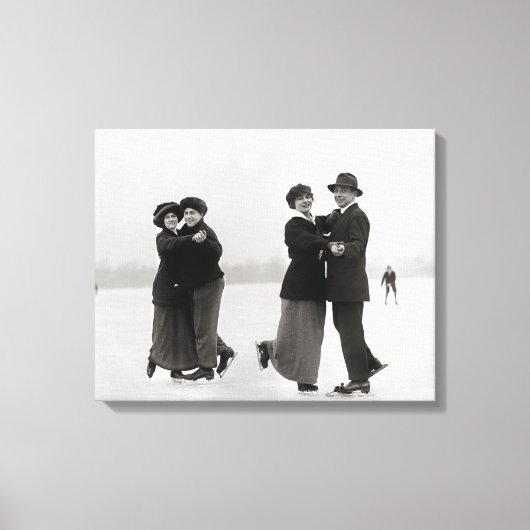 Eis-Skaten Couples, 1915 Leinwanddruck (Vorderseite)