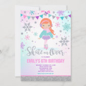 Eis Skaten Einladung Eis Skaten Party Silber (Vorderseite)