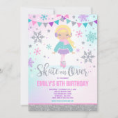 Eis Skaten Einladung Eis Skaten Party Silber (Vorderseite)