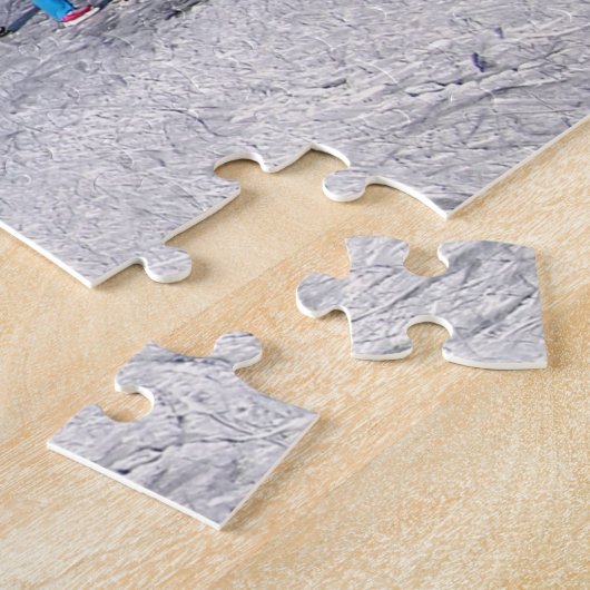 Eis-Skaten entlang den Windmühlen im Winter Puzzle (Seite)