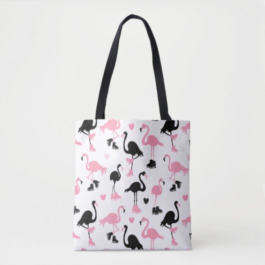 Eis-Skaten-Flamingos Tasche (Vorderseite)