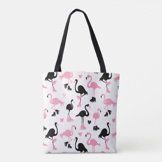 Eis-Skaten-Flamingos Tasche (Rückseite)