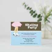 Eis-Skaten-Geburtstag Einladung (Stehend Vorderseite)