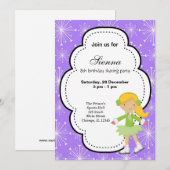 Eis Skaten Geburtstag (Lila) Einladung (Vorne/Hinten)