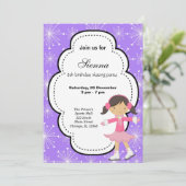 Eis Skaten Geburtstag (Lila) Einladung (Stehend Vorderseite)