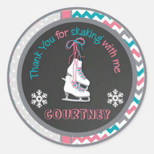 Eis-Skaten-Geburtstags-Party danken Ihnen, Umbau Runder Aufkleber