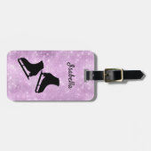 Eis Skaten Gepäckmarke Figur Skate lila Funken Gepäckanhänger (Vorderseite horizontal)