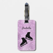 Eis Skaten Gepäckmarke Figur Skate lila Funken Gepäckanhänger (Rückseite vertikal)