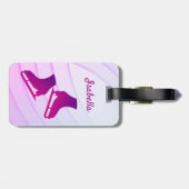 Eis Skaten Gepäckmarke Figur Skate lila rosa Gepäckanhänger (Rückseite horizontal)