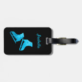 Eis Skaten Gepäckmarke Figur Skate Türkis Gepäckanhänger (Rückseite horizontal)