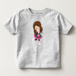 Eis Skaten Girl, Niedlich Girl, Braunhaar, Scarf Kleinkind T-shirt