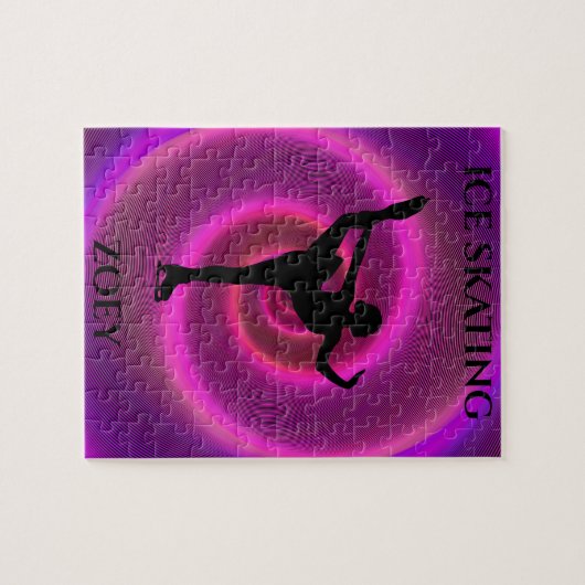 Eis Skaten Girl Puzzle mit Kindername. (Horizontal)