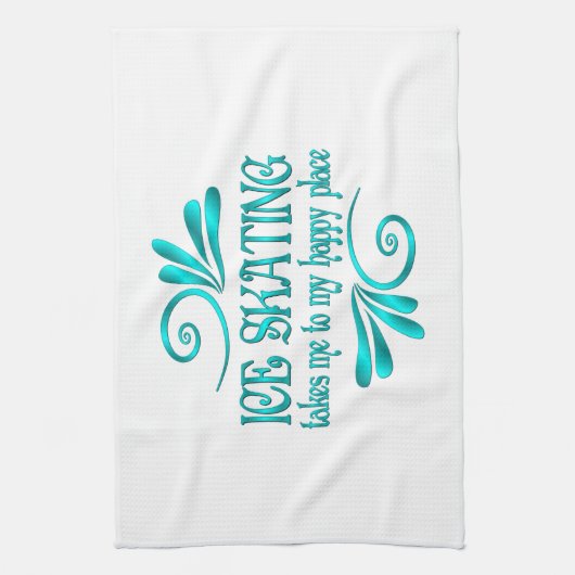 Eis Skaten glücklicher Ort Geschirrtuch (Vertikal)