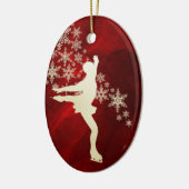 Eis Skaten Gold Snowflakes/Rot Keramik Ornament (Links)