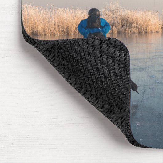 Eis-Skaten hinter Windmühle und REEDmousepad Mousepad (Ecke)