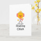 Eis-Skaten-Küken-Gruß-Karte Karte (Gelbe Blume)