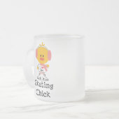 Eis-Skaten-Küken-mattierte Tasse (Vorderseite Links)