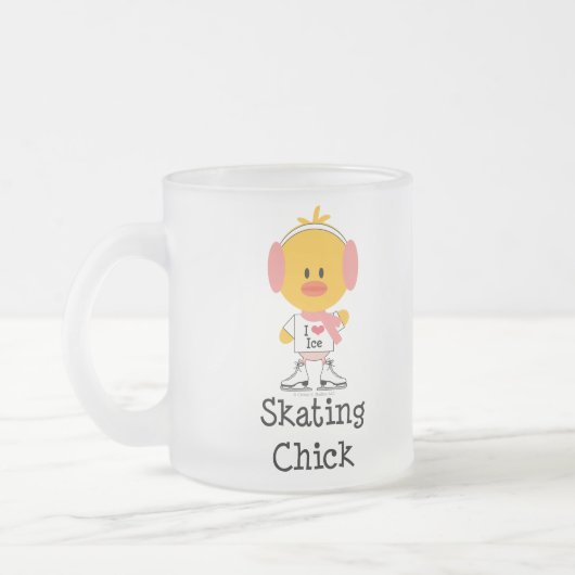 Eis-Skaten-Küken-mattierte Tasse (Links)