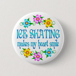 Eis-Skaten-Lächeln Button