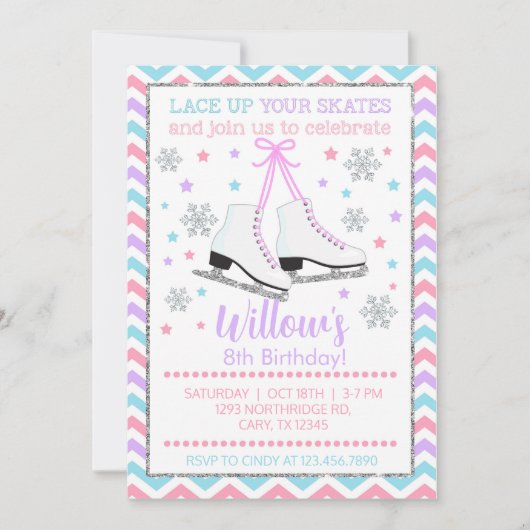 Eis Skaten locken Ihre Skate einladen. Einladung (Vorderseite)