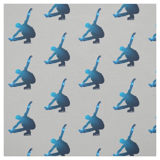Eis Skaten - Männlicher Skater blauer Stern Stoff (Muster)