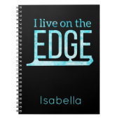 Eis-Skaten-Notebook live am Rand gefroren blau Notizblock (Vorderseite)