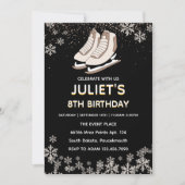 Eis-Skaten-Party 8. Geburtstagsfeier Einladung (Vorderseite)