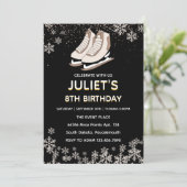 Eis-Skaten-Party 8. Geburtstagsfeier Einladung (Stehend Vorderseite)