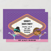 Eis-Skaten-Party Einladung (Vorne/Hinten)