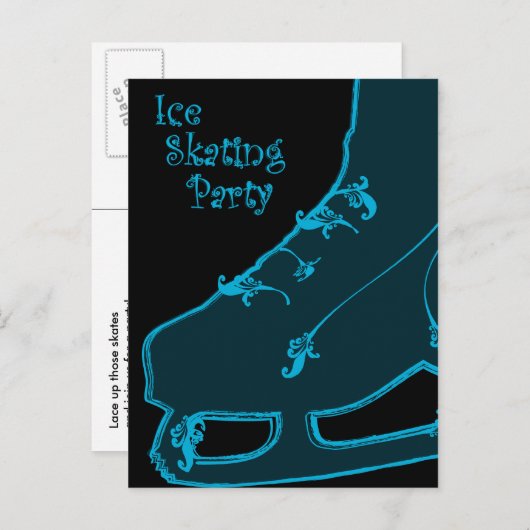 Eis Skaten Party Einladung (Vorne/Hinten)