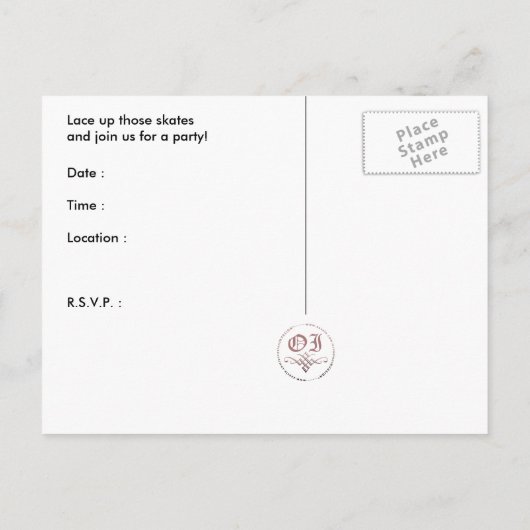 Eis Skaten Party Einladung (Rückseite)