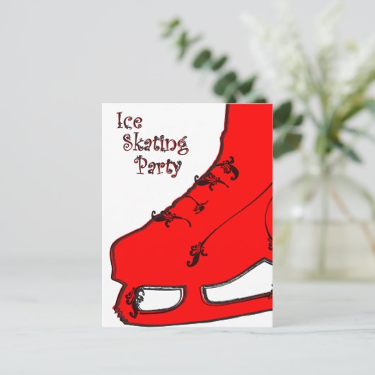 Eis Skaten Party Einladung (Stehend Vorderseite)