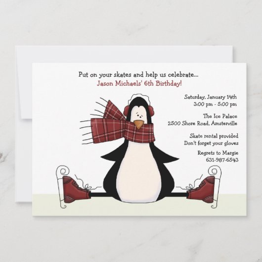 Eis-Skaten-Party Einladung (Vorderseite)
