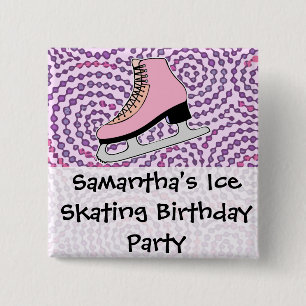 Eis Skaten Party, rosa Skate Button