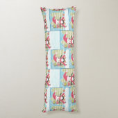 Eis Skaten Pinguin Muster blaues Kissen (Rückseite (Vertikal))