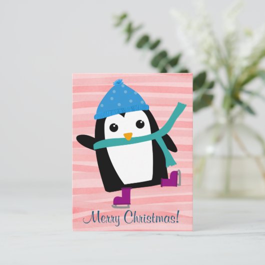 Eis Skaten Pinguin, Postkarten (Stehend Vorderseite)