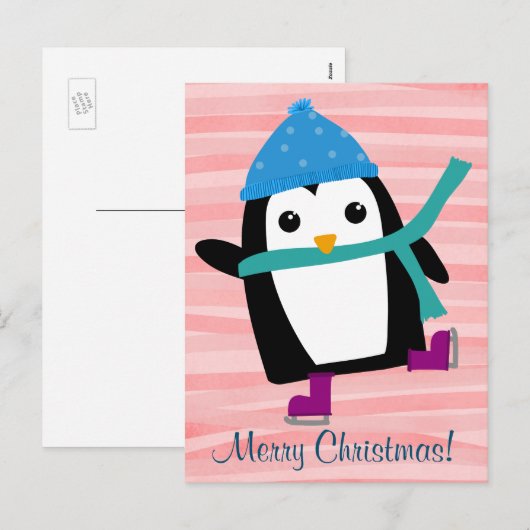 Eis Skaten Pinguin, Postkarten (Vorne/Hinten)