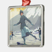 Eis-Skaten - PLM olympisches Promo-Plakat Silbernes Ornament (Links)