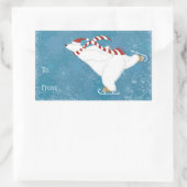 Eis-Skaten-Polar-Aufkleber Rechteckiger Aufkleber (Tasche)