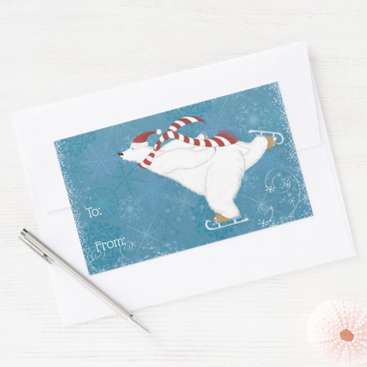 Eis-Skaten-Polar-Aufkleber Rechteckiger Aufkleber (Umschlag)