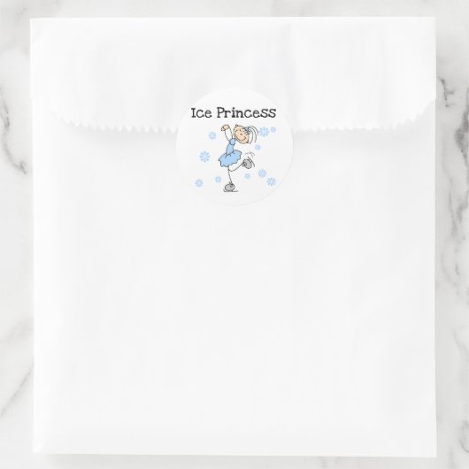 EIS-SKATEN-PRINZESSIN RUNDER AUFKLEBER (Tasche)